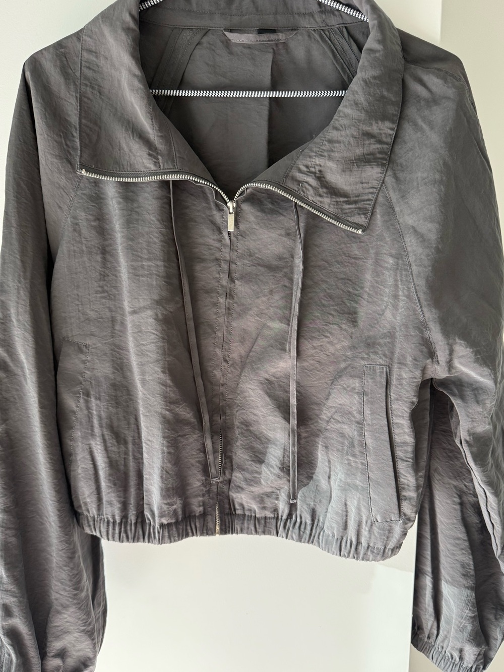 Zara Charcoal Gray lightweight Bomber Jacket with Zip